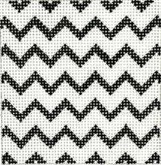 Kate Dickerson Needlepoint Collections Insert Zigzag Black and White Specify Letter Or Blank Needlepoint Canvas