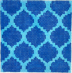 Kate Dickerson Needlepoint Collections Square Quatrefoils Needlepoint Canvas - Blue