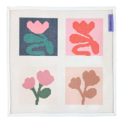 Unwind Studio Flowers Coaster Set Needlepoint Canvas