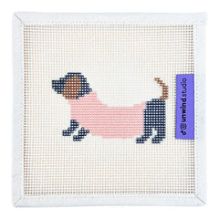 Unwind Studio Wiener Dog with Sweater Needlepoint Canvas