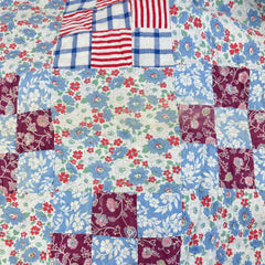 Vintage 1930s-40s Floral 9 Patch Patchwork Quilt