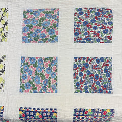 Vintage 1930s-40s Grid Flour Sack Patchwork Quilt