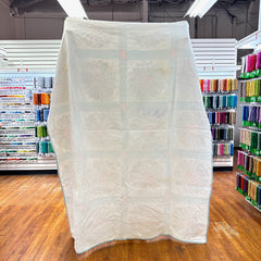 Vintage 1930s-40s Light Blue and Orange Dresden Plate Patchwork Quilt