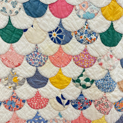 Vintage 1930s-40s Scalloped Patchwork Quilt