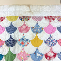 Vintage 1930s-40s Scalloped Patchwork Quilt