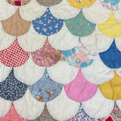 Vintage 1930s-40s Scalloped Patchwork Quilt
