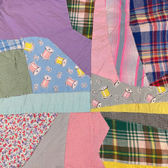 Vintage 1940s-50s Crazy Quilt with Brocade Back