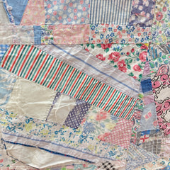 Vintage 1940s-60s Pastel Tied Crazy Quilt
