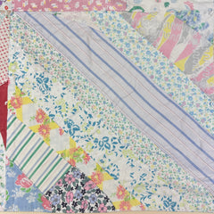 Vintage 1940s-60s Pastel Tied Crazy Quilt