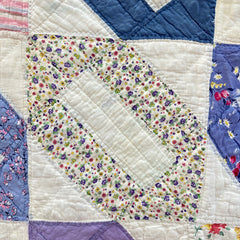 Vintage 1940s Diagonal Link Patchwork Quilt