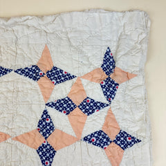Vintage 1940s Four Point Star Patchwork Quilt