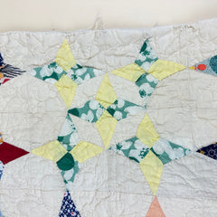 Vintage 1940s Four Point Star Patchwork Quilt