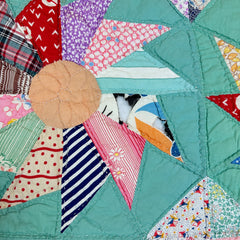 Vintage 1940s Star Flower Patchwork Quilt