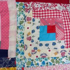 Vintage 1950S-60s Log Cabin Patchwork Quilt
