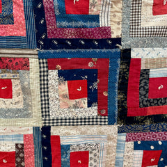 Vintage Log Cabin Patchwork Quilt