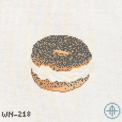 Wheelhaus Needlepoint Cream Cheese on a Poppy Bagel Needlepoint Canvas