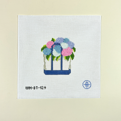 Wheelhaus Needlepoint Hydrangea Boat Tote Needlepoint Canvas - Multi