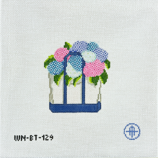 Wheelhaus Needlepoint Hydrangea Boat Tote Needlepoint Canvas - Multi