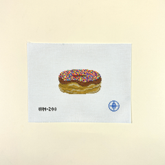 Wheelhaus Needlepoint It's Sprinkles Donut Needlepoint Canvas - Chocolate