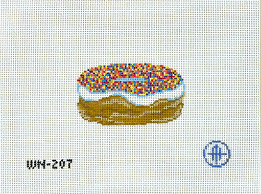Wheelhaus Needlepoint It's Sprinkles Donut Needlepoint Canvas - Vanilla