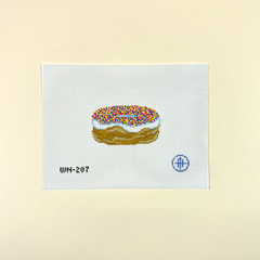 Wheelhaus Needlepoint It's Sprinkles Donut Needlepoint Canvas - Vanilla
