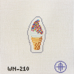 Wheelhaus Needlepoint It's Sprinkles Mini Ice Cream Cone Needlepoint Canvas