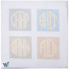 Wipstitch Neutral Dirty Coasters Needlepoint Canvas