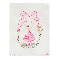 With Love By Bug Ballerina with Bow Needlepoint Canvas