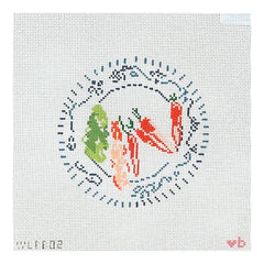 With Love By Bug Blue and White Veggie Plate Needlepoint Canvas
