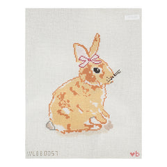 With Love By Bug Bunny with Pink Bow Needlepoint Canvas - 13m