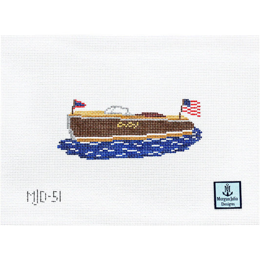 Morgan Julia Designs Wooden Boat Needlepoint Canvas