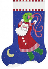 Melissa Shirley Designs Wreath Cutie Pie Santa Stocking Needlepoint Canvas
