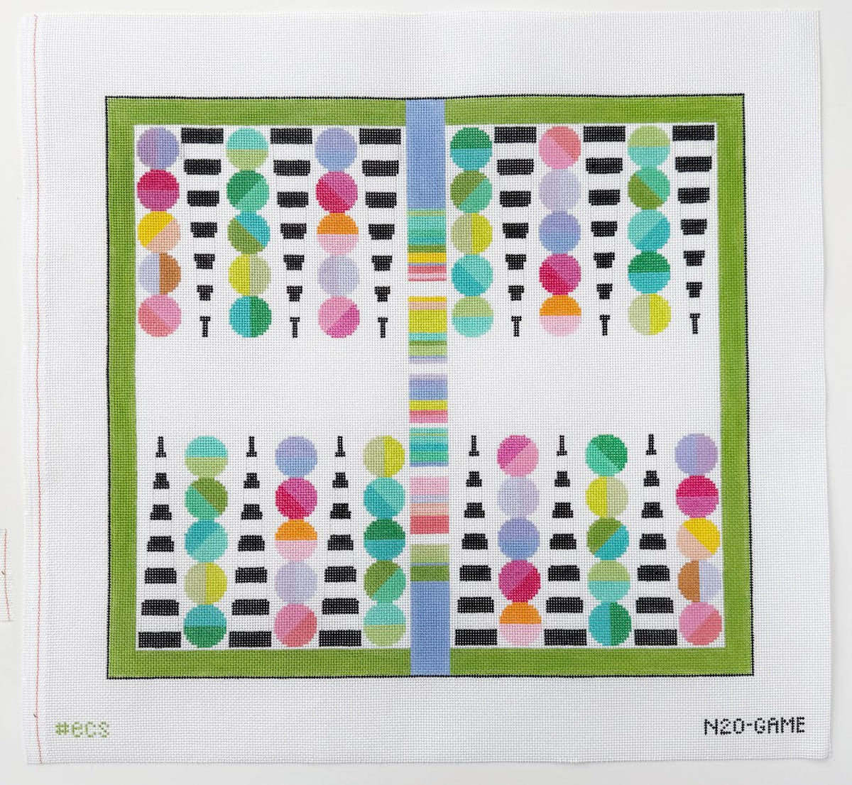 Elizabeth Crane Swartz Designs Backgammon Board Needlepoint Canvas