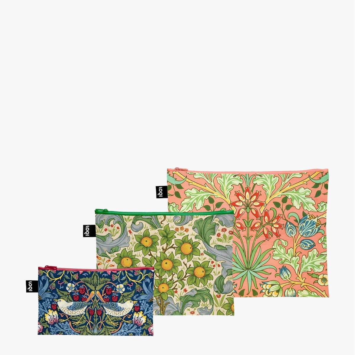LOQI William Morris Recycled Project Bags - Set of 3