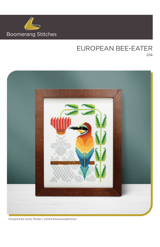 Boomerang Stitches European Bee-Eater Cross Stitch Pattern