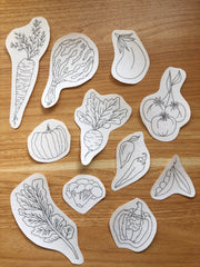 M Creative J Veggie Delight Peel Stick and Stitch Embroidery Patterns