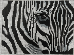 The Gingham Stitchery Amelia Bond Designs Black & White Zebra Clutch Needlepoint Canvas