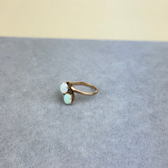 Antique Victorian 10k Gold and Opal Bypass Ring