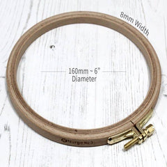 Nurge Beech Wood and Brass Screw Embroidery Hoop 8mm - No. 5 - 8.7"