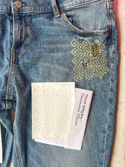 Approved Textiles Persimmon Flowers Mending and Embroidery Transfers