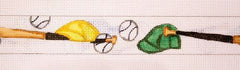 The Meredith Collection Baseball Collage Bats Caps Baseballs Needlepoint Canvas