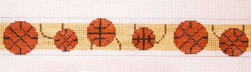 The Meredith Collection Basketball Mania Khaki Belt Needlepoint Canvas