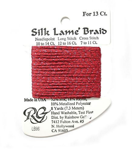 Rainbow Gallery Silk Lame Braid 13 - 096 Cranberry