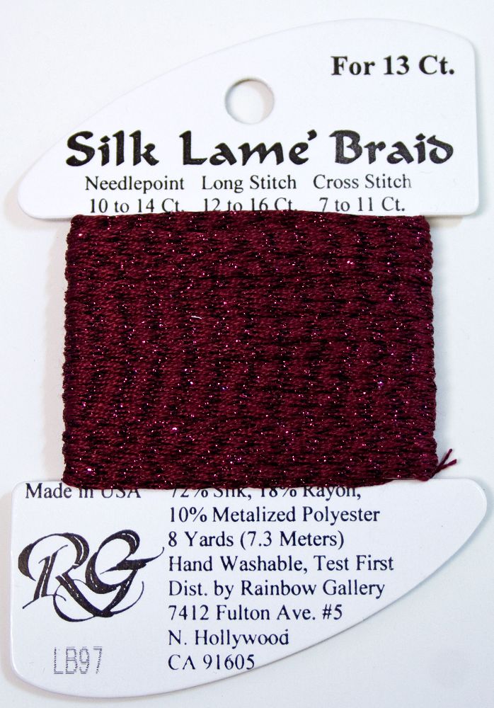 Rainbow Gallery Silk Lame Braid 13 - 097 Ruby Red