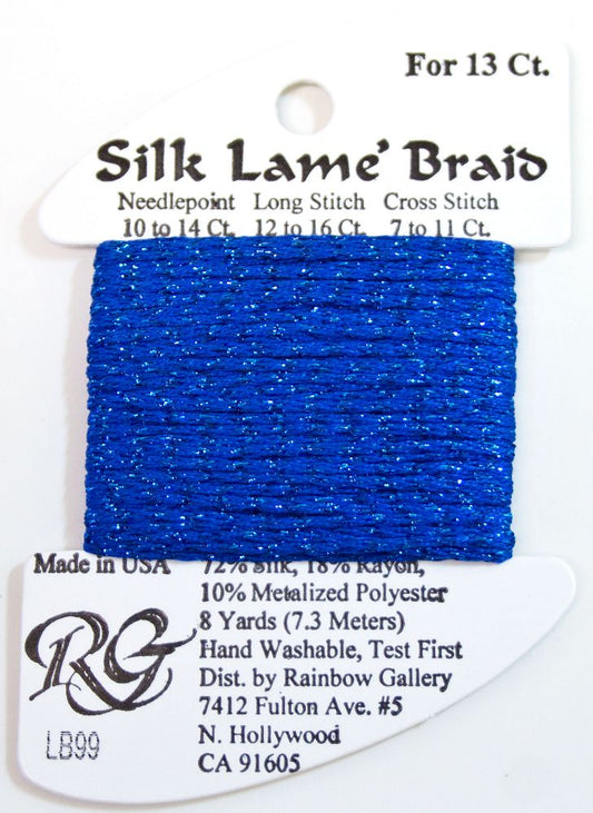 Rainbow Gallery Silk Lame Braid 13 - 099 Classic Blue