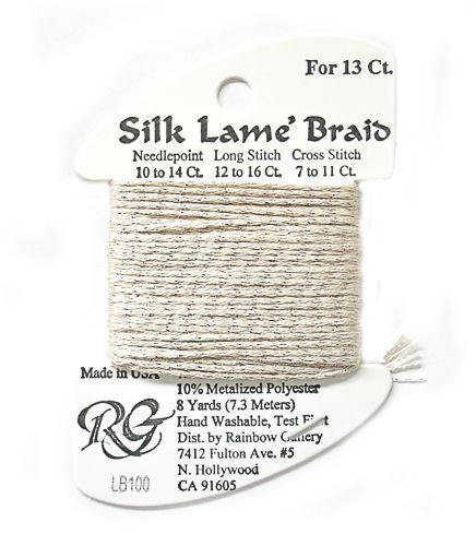 Rainbow Gallery Silk Lame Braid 13 - 100 Sand