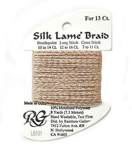 Rainbow Gallery Silk Lame Braid 13 - 101 Honey Bronze