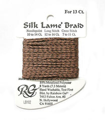 Rainbow Gallery Silk Lame Braid 13 - 102 Warm Brown