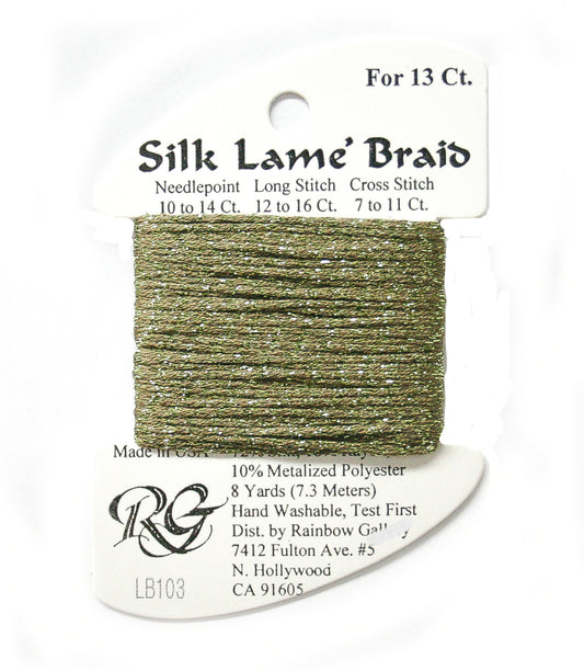 Rainbow Gallery Silk Lame Braid 13 - 103 Olive