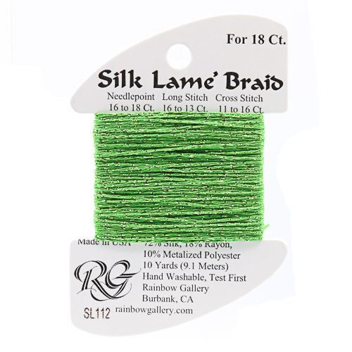 Rainbow Gallery Silk Lame Braid 18 - 112 Spring Green